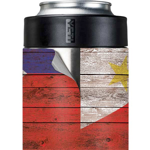 Philippines Flag Dark Wood Yeti Colster Can Insulator  Skin